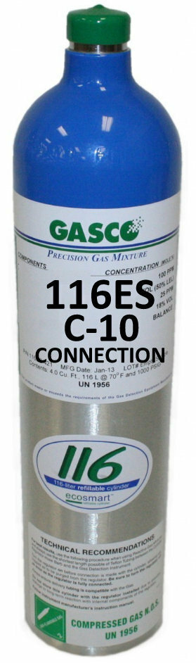 Gasco Calibration Gas in Refillable Cylinder, 116L</br>CO, O2, H2S, LEL