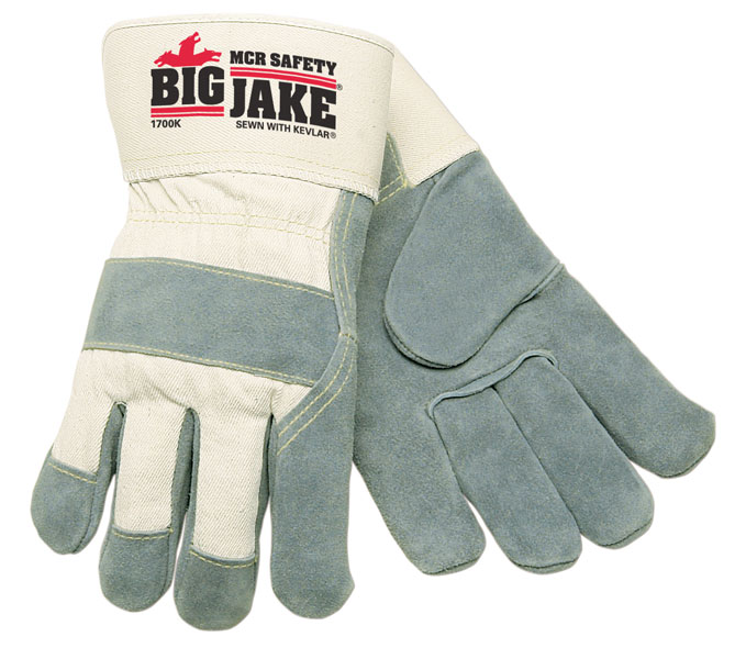 Big Jake® Premium A+ Side  Cow Skin Leather Palm Work Gloves with Safety Cuff