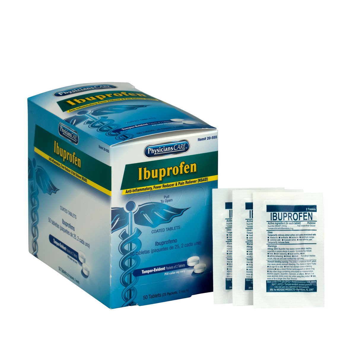 PhysiciansCare 200mg Ibuprofen, 25x2/Box