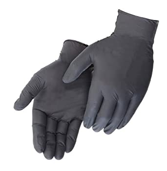 Industrial Grade Powder-Free Black Nitrile Gloves</br>4 mil