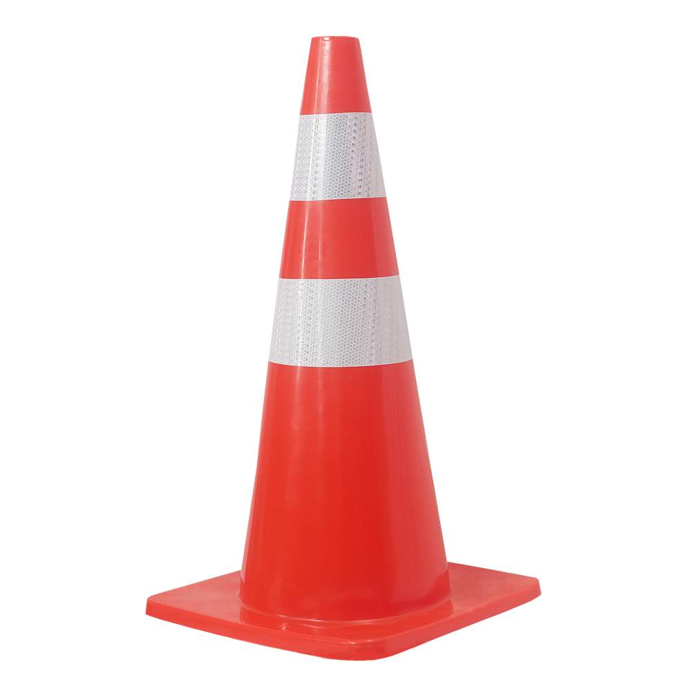 28" Traffic Safety Cone with 4" and 6" Reflective Collars