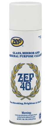 Zep 40 LV Non-Streaking Glass, Mirror, & General-Purpose Cleaner