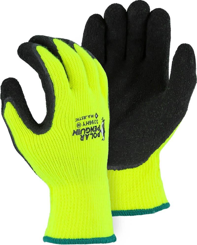 Polar Penguin® Winter Lined Napped Terry Glove with Foam Latex Dipped Palm