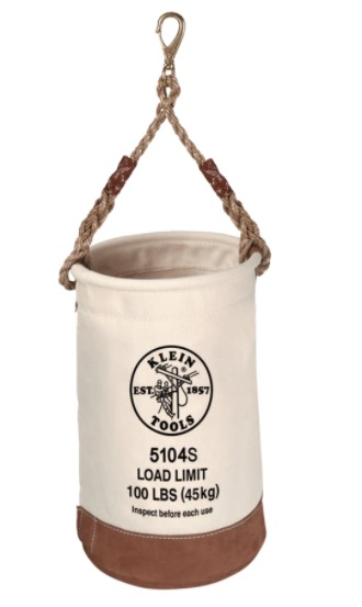 Canvas Bucket with Leather Bottom