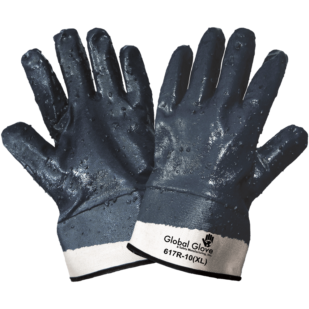 Rough Finish Solid Nitrile Fully Coated Two-Piece Jersey Gloves