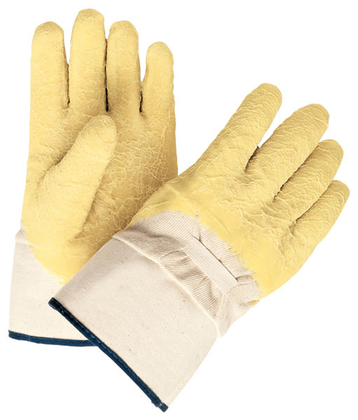 Industrial Grade Rubber Coated Canvas Glove with a Crinkle Texture Finish