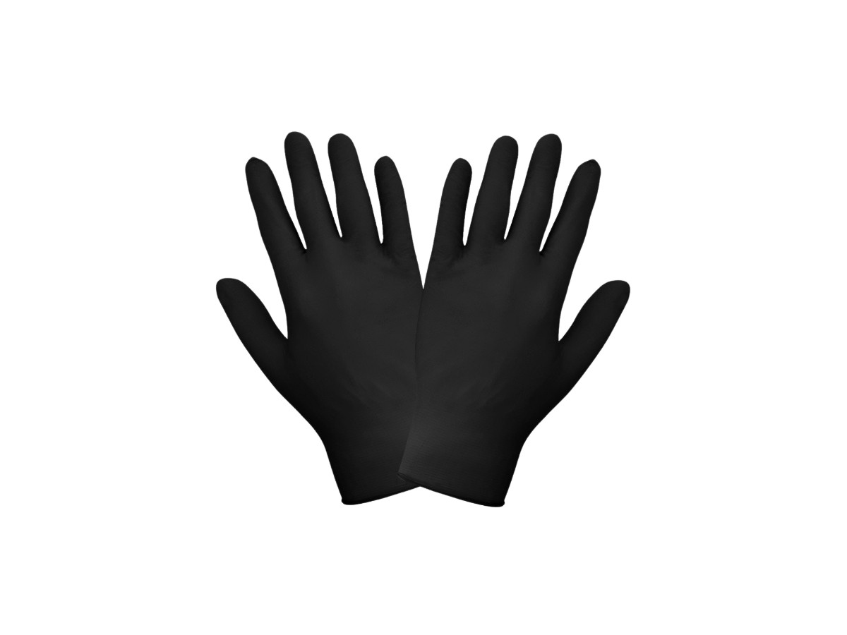 Industrial Grade Powder-Free Black Nitrile Gloves</br>5 mil