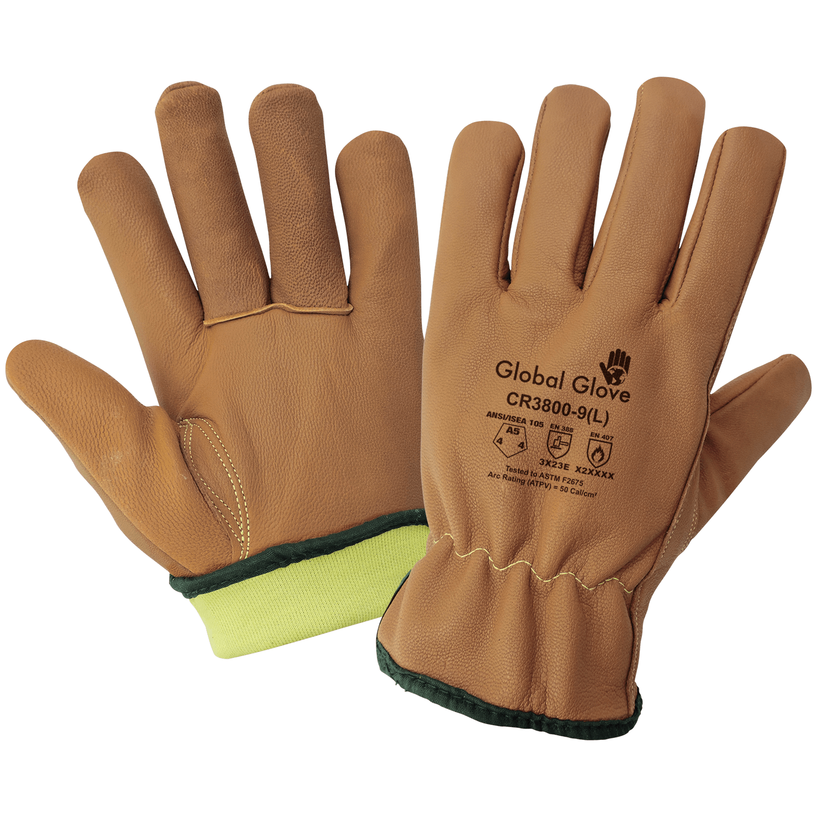 Premium-grade grain goatskin leather drivers glove (Oil, Water, Cut, Abrasion, Puncture, and Flame Resistant)