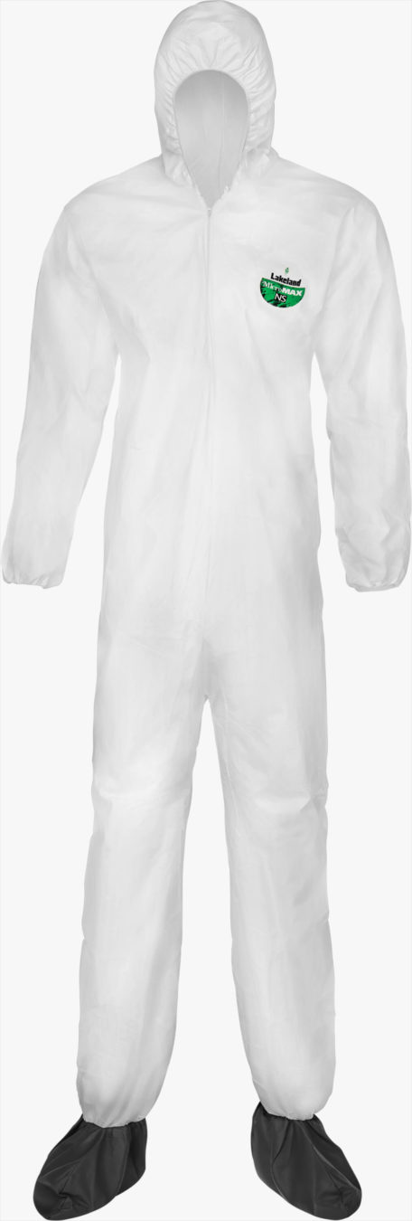 MicroMax® NS White Coverall with Attached Hood/Boots