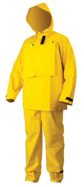Two Piece Yellow 0.35mm PVC/Polyester Hydroblasting Rain Suit
