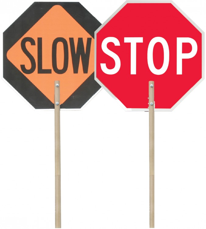 18" Reflective Stop/Stop Paddle Sign