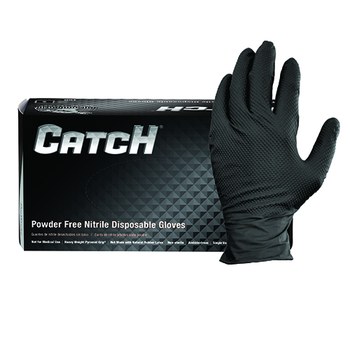 Proworks® Pyramid Grip® Black Powder-Free Nitrile Gloves</br>9 mil