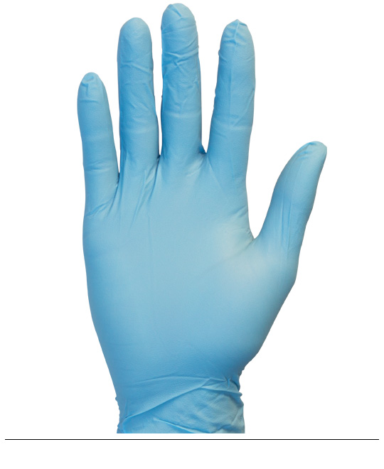 The Safety Zone ® Powdered Blue Nitrile Gloves<br/>4 mil