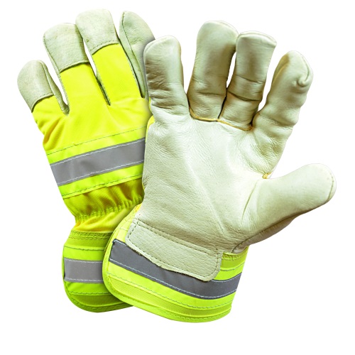 PIP® Pigskin Leather Palm Glove with Hi-Vis Nylon Back and Thermal Lining