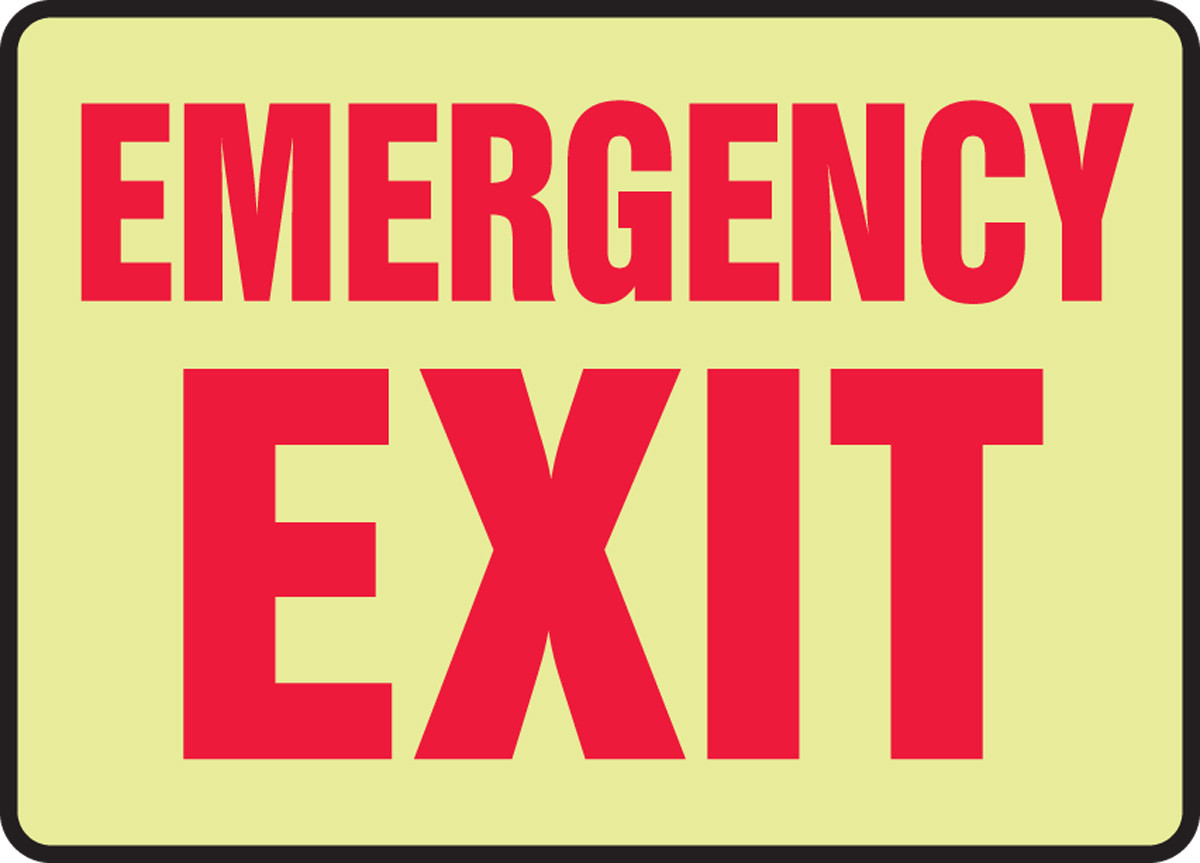 "Emergency Exit" Glow in the Dark Sign