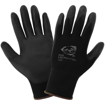 PUG™ Black Lightweight Polyurethane Coated Anti-Static/Electrostatic Compliant Gloves