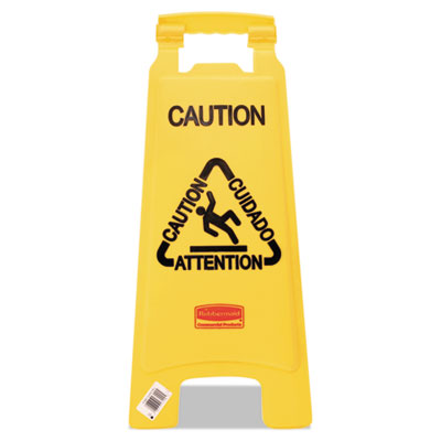 Multilingual "Caution" Floor Sign